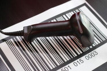 A barcode reader on a barcode