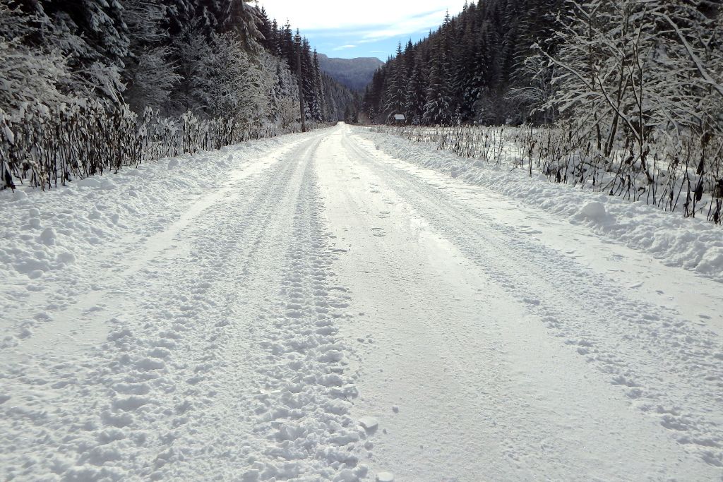 A snowy road
