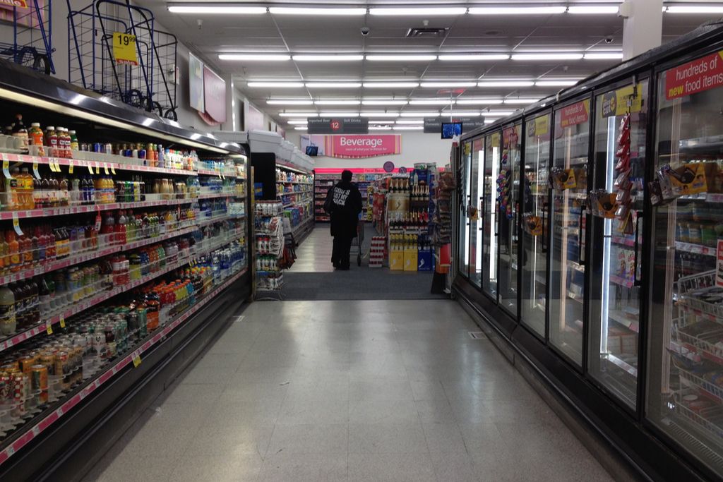 interior look of CVS Pharmacy Store, capturing the aisle of the store