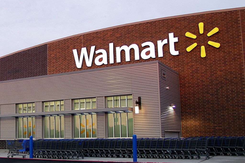 exterior design of Walmart store